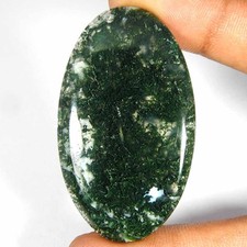 70.65Cts100 Natural Green Moss Agate Oval Cabochon Loose Gemstone