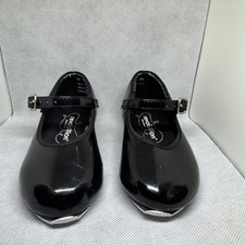 Dancewear Revolution Girls Tap Dance Shoes 801 Size 10 CH M Black Buckle Strap