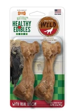Healthy Edibles WILD Natural Long-Lasting Bison Flavor Bone Chew Treats for D...