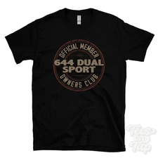 OFFICIAL MEMBER 644 DUAL SPORT OWNERS CLUB T-SHIRT motorcycle biker retro logo