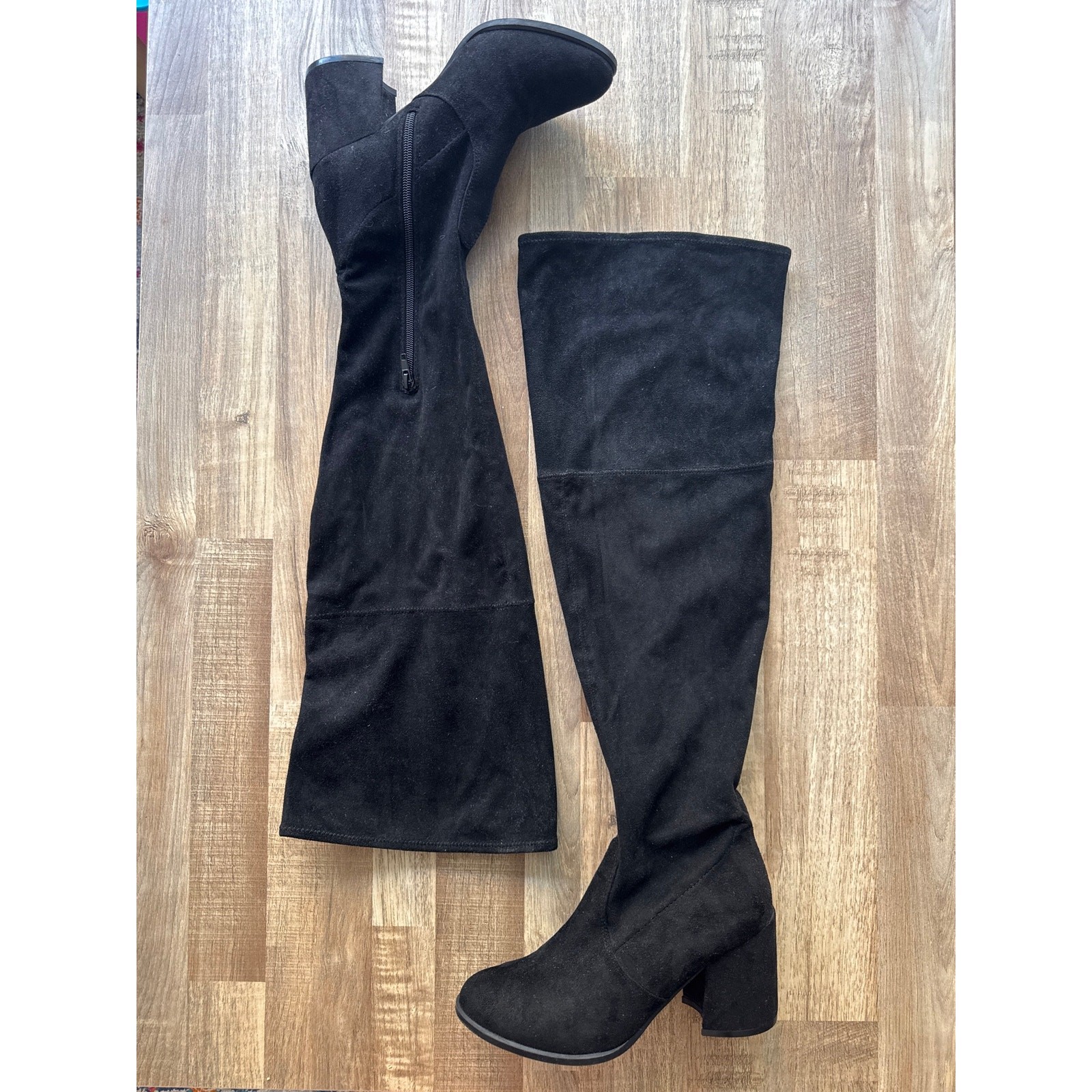 Unisa Dynna Over the Knee Boots Wide Calf in Black Faux Suede size 7W