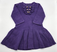 GAP Girl’s 100% Cotton Knitted Purple Sweater Dress Size 4 Years Pre-owned