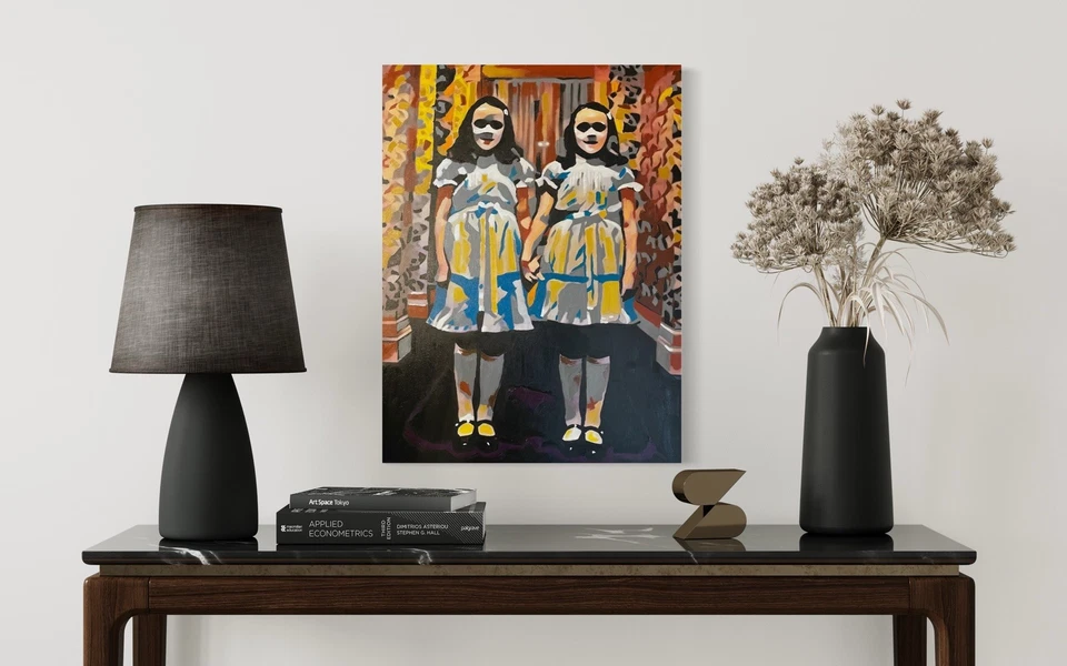 定制诠释油画闪亮双胞胎画布 (24x18) — 第 2/2 张图片