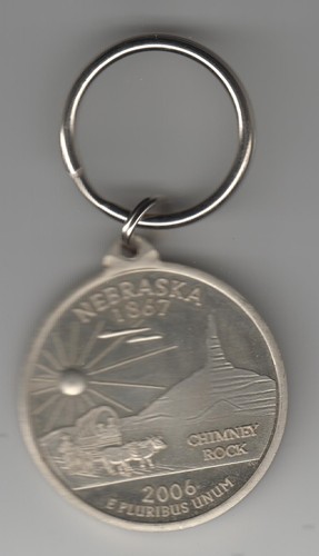 Llavero estilo moneda níquel estado de Nebraska