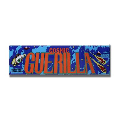 Cosmic Guerilla Premium Arcade Marquee Insert Reproduction Header/Backlit Sign