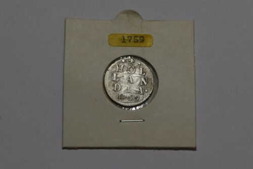 NETHERLANDS 2 STUIVERS HOLLAND SILVER 1759 B49 #Z3611