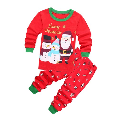 Pajamas For Baby Girls Boys Christmas Santa Claus XMAS Pajamas Sleepwear Set - Picture 10 of 27