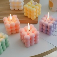 Bubble Cube Candle Scented Handcrafted Floral Wax House Warming Gift Inspo Idea