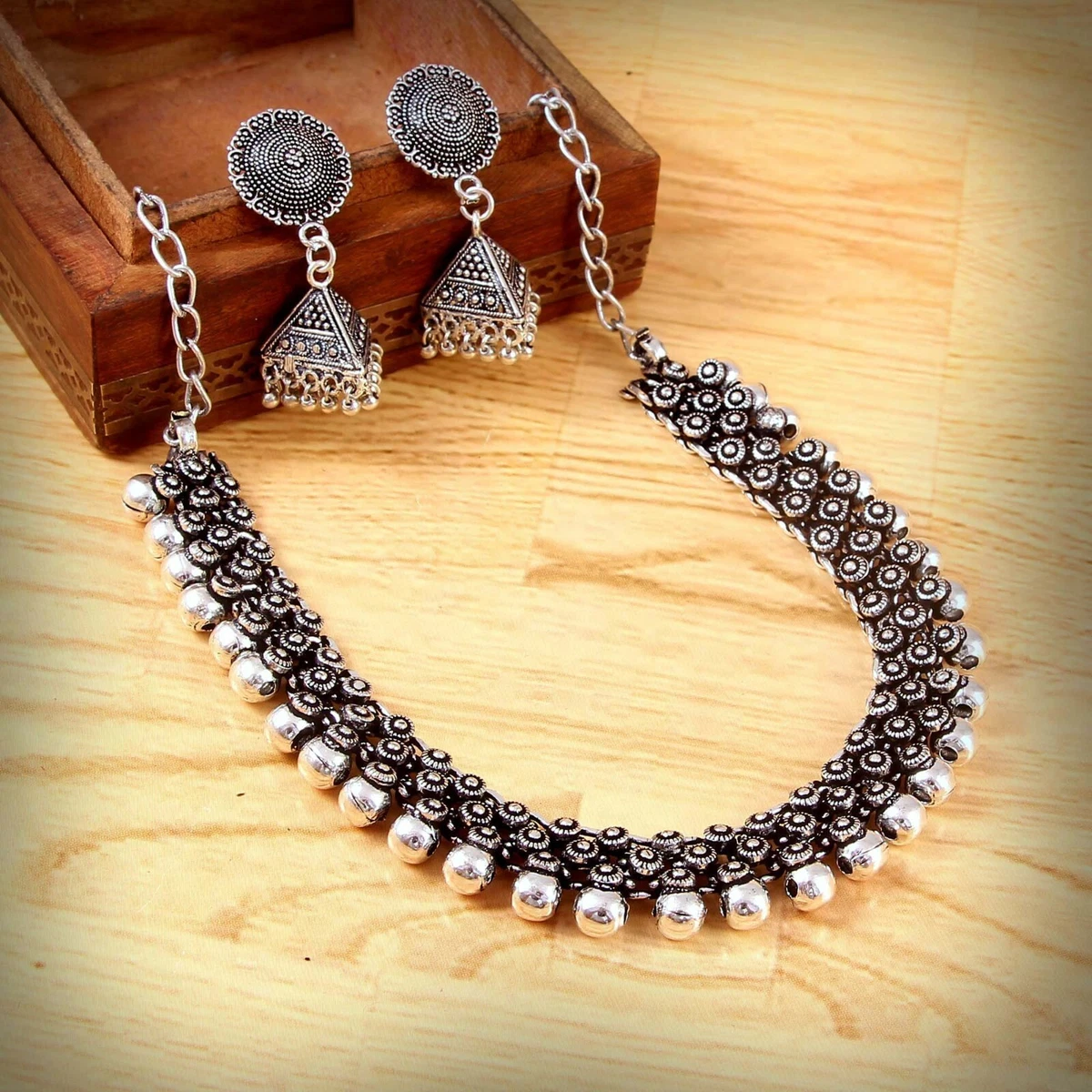 Necklace jhumka set sale