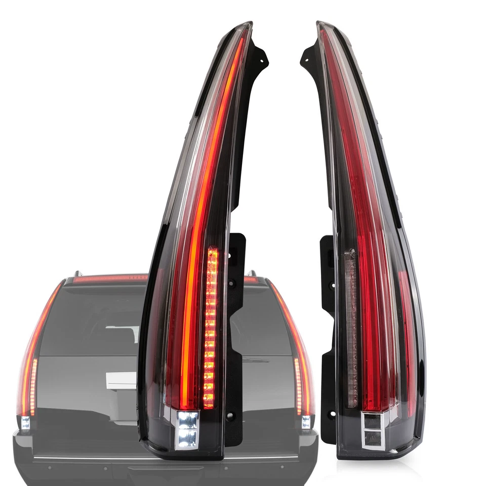 VLAND Clear LED Tail Lights For 2007-2014 Cadillac Escalade/ESV Rear Lamps - Image 2 of 4