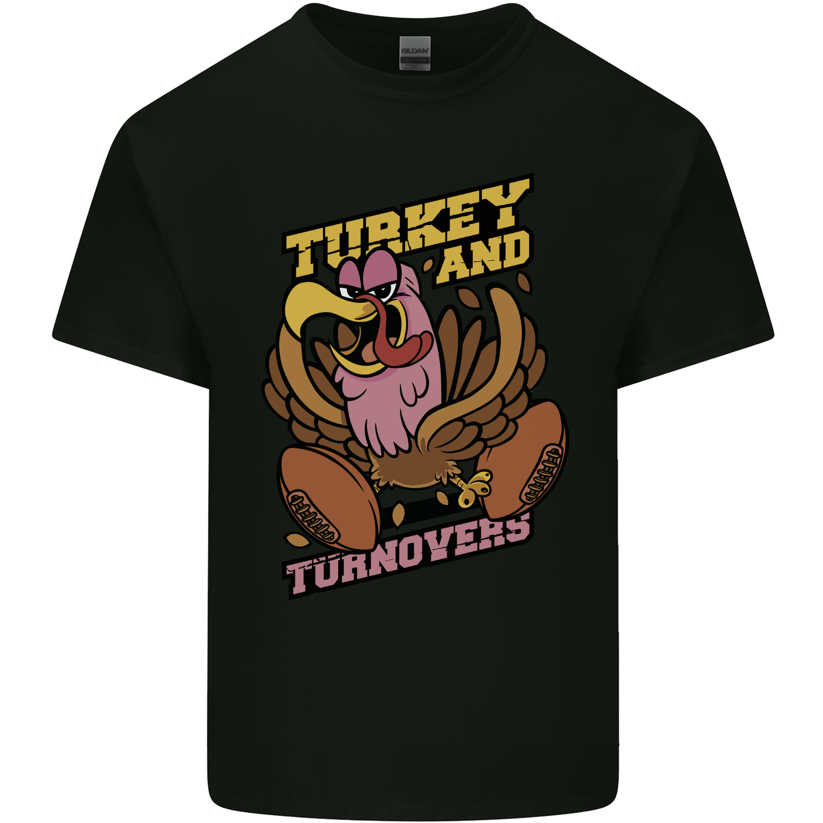 Turkey USA American Football Thanks Giving Mens Cotton T-Shirt Tee Top