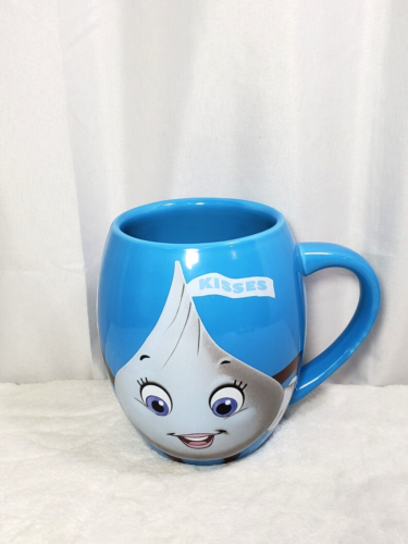 HERSHEY'S KISSES LARGE Blue Ceramic Coffee Mug Cup 16 oz. UNIQUE Chocolate World - Afbeelding 1 van 9