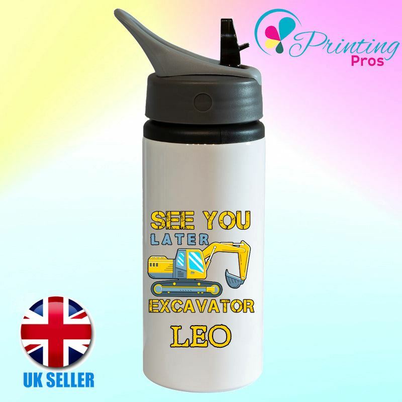 Botella de Agua Excavadora Personalizada Niños Adorable Niños Bebida Escuela Deportes Niños Regalo