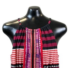 Roz & Ali Womens Size 14 Multicolor Geometric Print Sleeveless Halter Style Dres