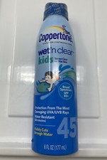 Coppertone Sunscreen Continous Spray WET N CLEAR KIDS SPF 45 New