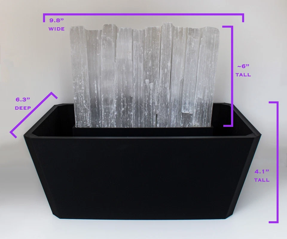 Black Crystal Garden - Indoor plants and succulents pot with Selenite Crystals - Image 4 of 4