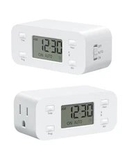 DEWENWILS 2 Pack Digital Timer Outlet 24H Programmable Digital Outlet Timer