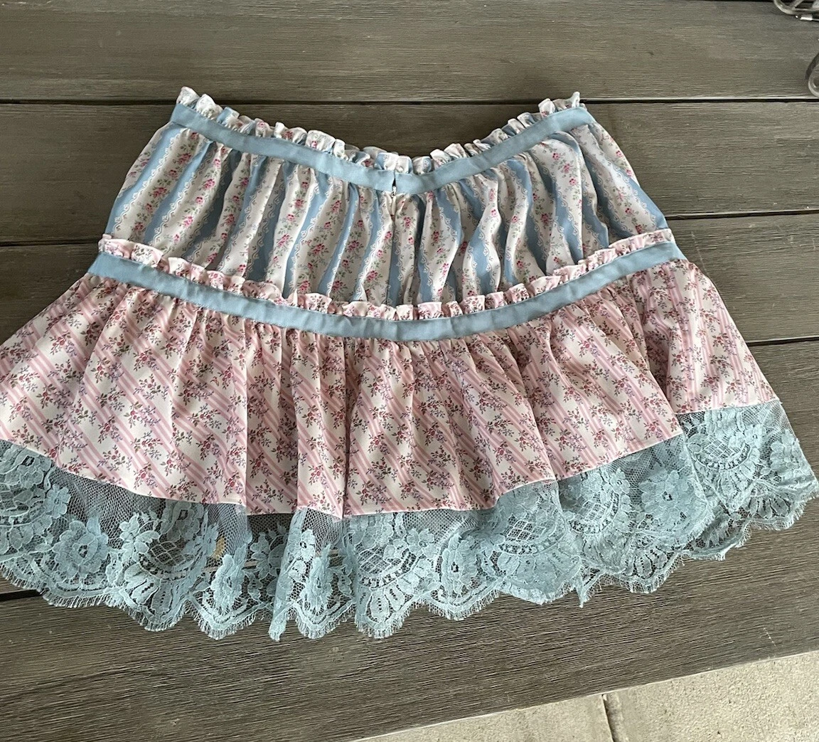 DSQUARED2 minigonna con volant stampa floreale nuova con etichetta taglia 44