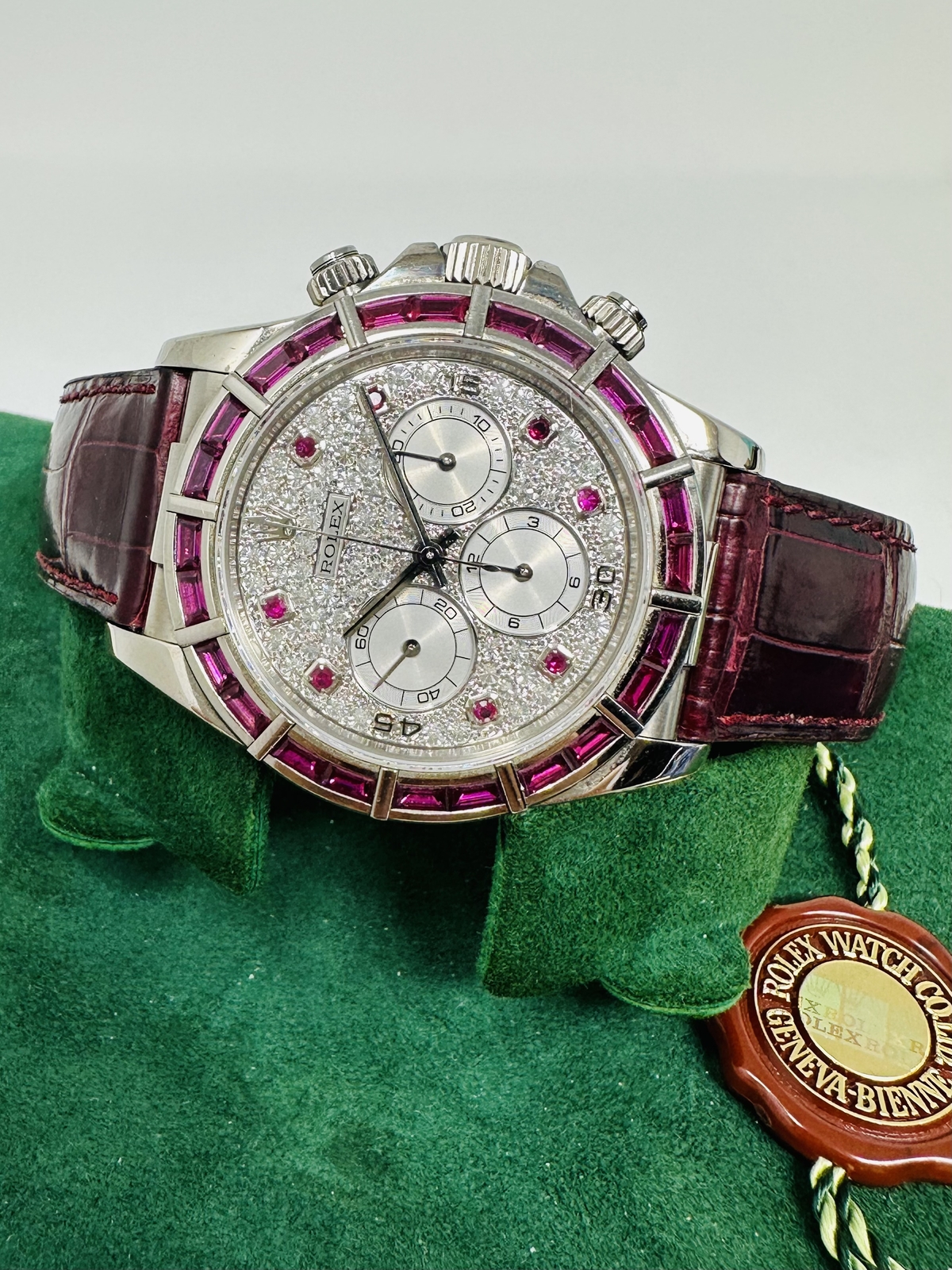 Rolex Daytona 16589 Zenith Ruby Bezel & Pave Diamond Dial Limited 1 of ...