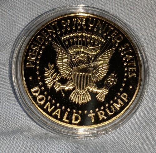 Donald Trump Shot Gold Coin Great Man MAGA 2024 C United States of America Old - Picture 6 of 24