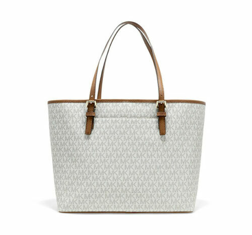 Michael Kors Desert Road trip MK VANILLA Jet Set Travel Tote