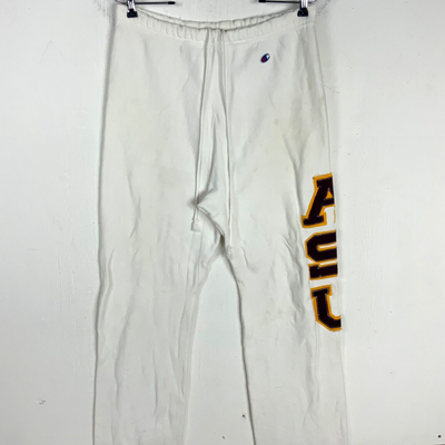 Vintage Champion Reverse Weave Warmup Sweat Pants Large White Asu 