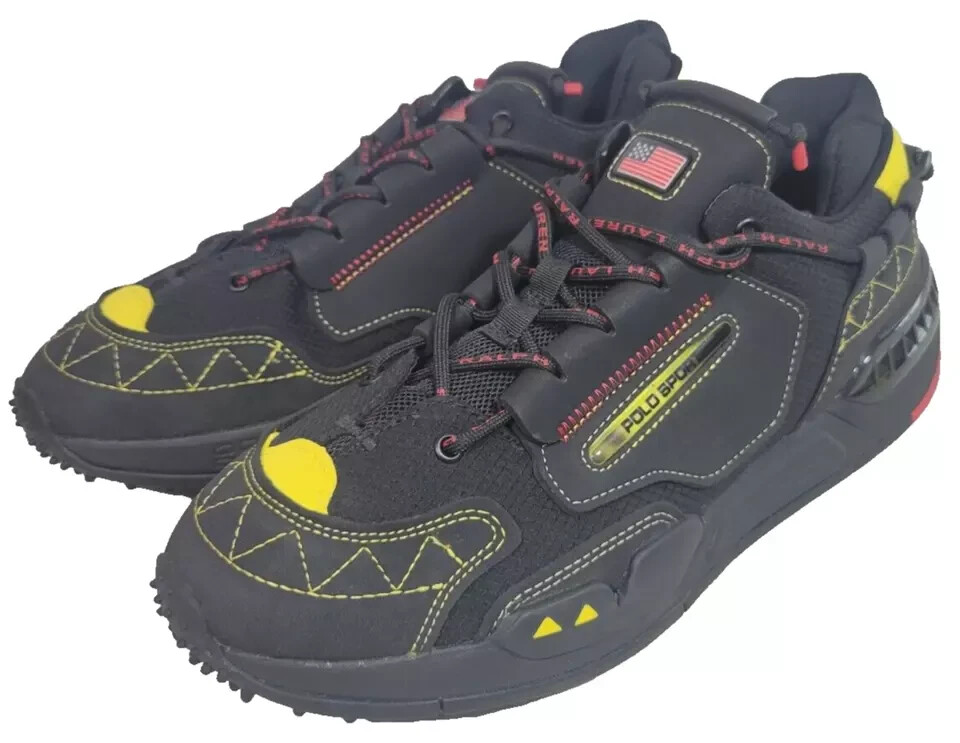 Polo Sport Ralph Lauren PS200 SK LTL Black Shoes Sneakers Men’s Size