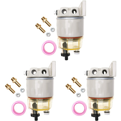 3X R12T Boat Marine Spin-on Fuel Filter Water Separator Lawn Mower Diesel Engine