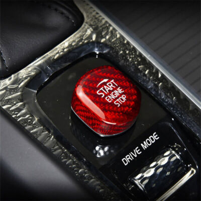 Gloss Red CarbonFiber Car Console Start Button Cover Case For Volvo S60 17-23