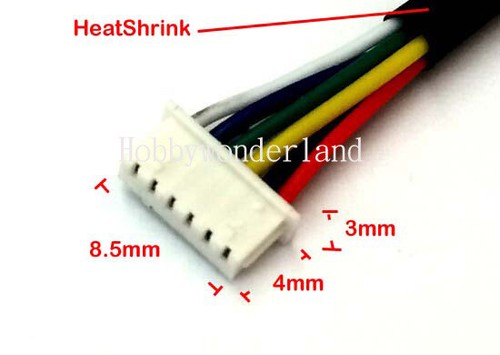 6-Pin 1.25mm pitch mini double female housing wire with heatshrink tube 20cm x 5 - Picture 2 of 3