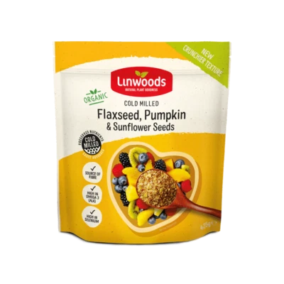 Linwoods Milled Organic Flaxseed Sunflower & Pumpkin Seeds 425g (Pack of 2)