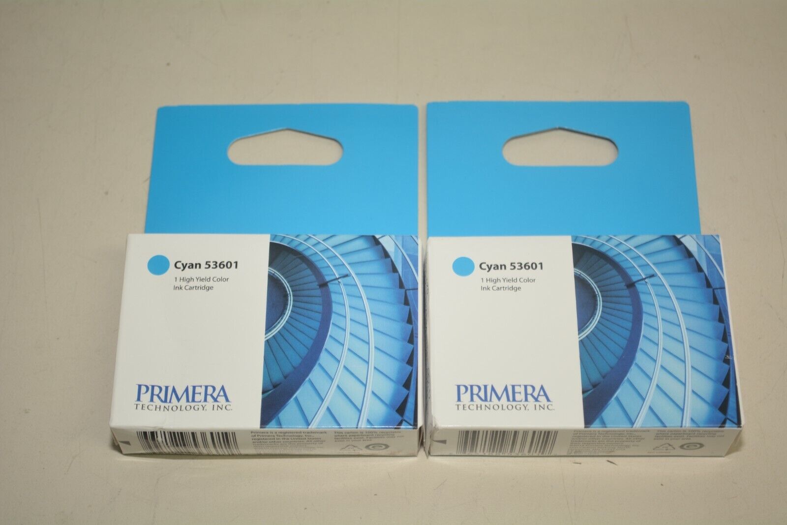 Lot 2x Primera 53601 Cyan Ink Cartridge for Primera Bravo 4100 Series Printers