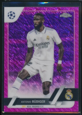 2022 Chrome UEFA Competitions Pink Shimmer Refractor /250 Antonio Rudiger #58