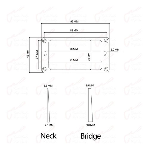 1 juego de piezas de guitarra curvas/planas Humbucker pastilla marcos/anillos de montaje - Imagen 5 de 32