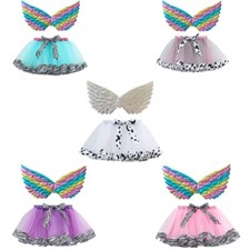 1 Set Cute Winged Skirt Fashionable Tutu Dress Kids Dance Costume Tulle Skirt