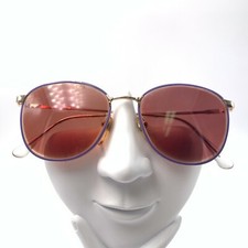 Vintage Cadore Lilly Purple Gold Metal Oval Sunglasses Frames Italy