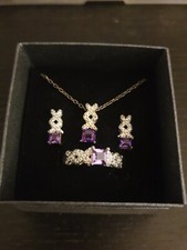 Amethyst ring jewelry set size 9