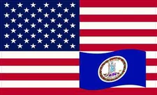 5×3 America and Virginia Flag Magnet Vinyl State Decal Car Truck Bumper Magnets