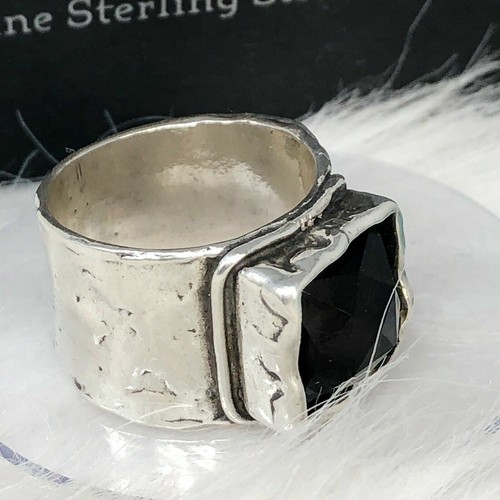 Silpada Rauchquarz gehämmert breites Band Größe 9 Sterlingsilber Ring R1453 NEUWERTIG - Bild 2 von 11