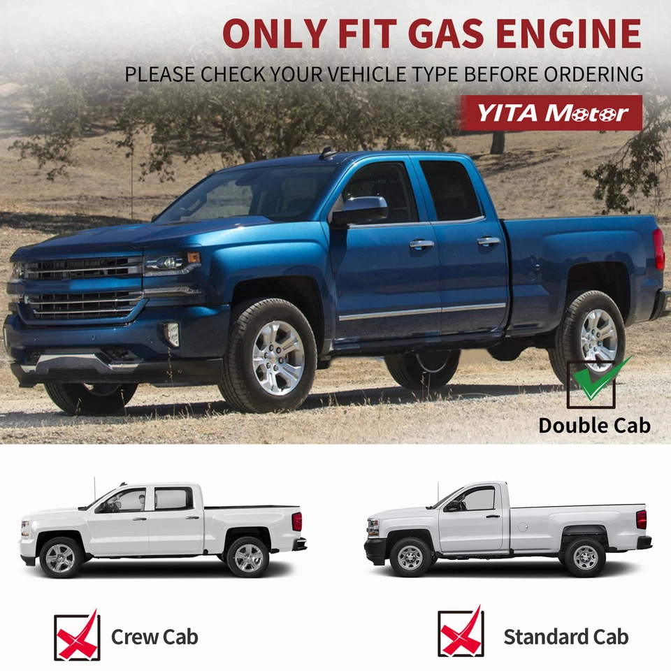 Fit 99-18 Silverado Sierra Extended Cab 3" Black Round Side Step Nerf Bars Steel — 第 2/4 张图片