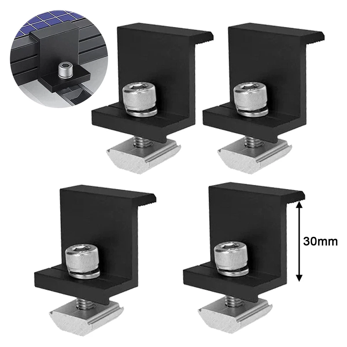 4/8pcs 30/35/40mm Solar Panel Bracket Fixing PV End Clamp/Middle Clamp-Mounting