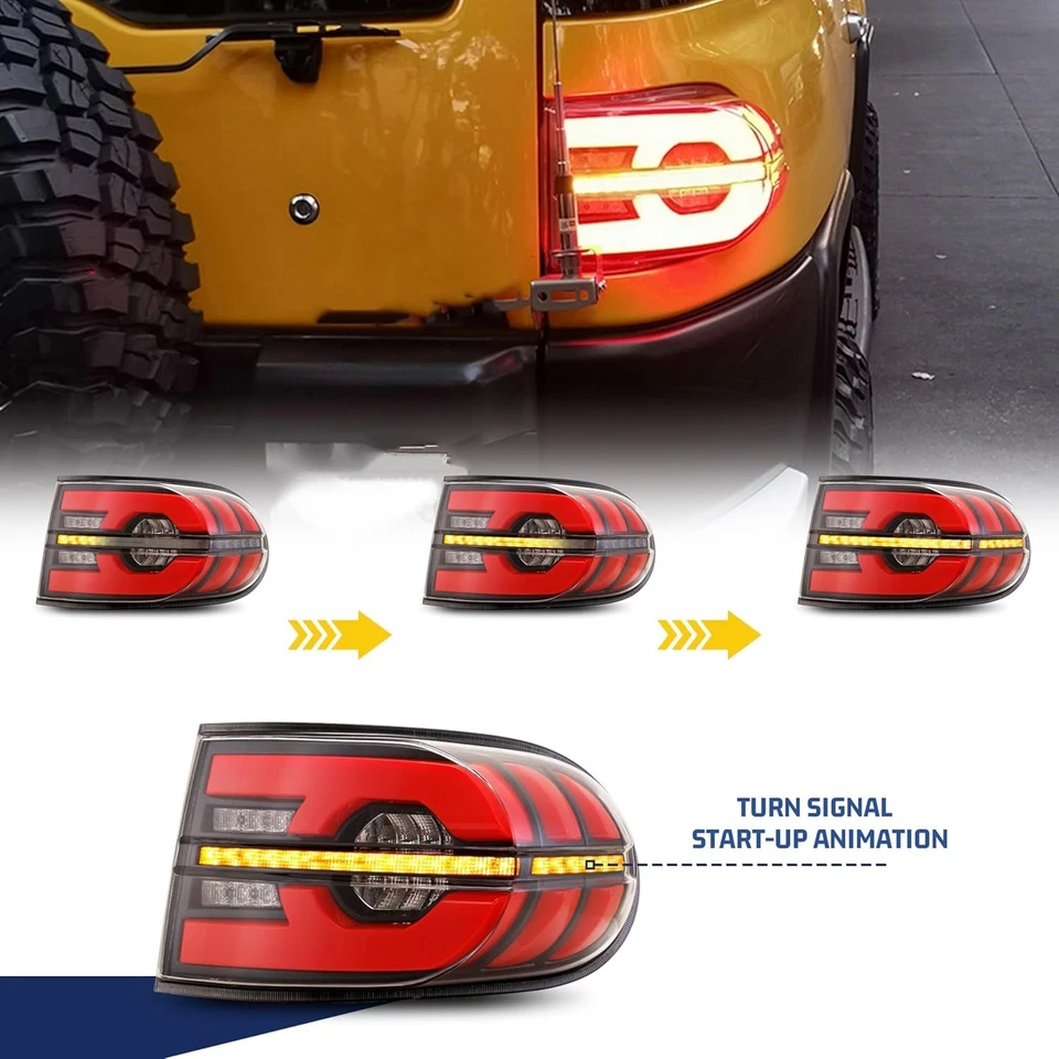 Para 2007-2020 Toyota FJ Cruiser lanternas traseiras de LED com par de animação de partida L+R - Imagem 3 de 4