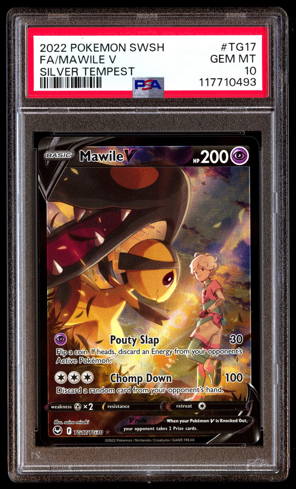 PSA 10 Mawile V TG17 Pokemon Sword & Shield Silver Tempest 2022