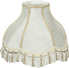 Ivory Transitional Scallop Bell Spider Lamp Shade, 13" Wide