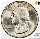 1938 S Washington Quarter. Rare In High Grades. PCGS Ms64