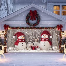 Christmas Garage Door Banner 13x6 ft Winter Holiday Banner Garage Door Cover ...