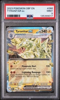TYRANITAR EX #066 PSA 9 • 2023 POKEMON OBF EN-OBSIDIAN FLAMES | eBay