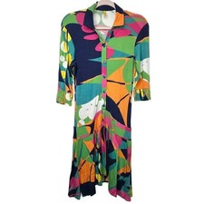 Farm Rio Dress Colorful Abstract Drop Waist Tropical Artsy Maximalist Medium