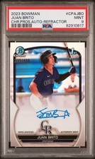2023 Bowman Chrome Juan Brito Refractor Auto /499 #CPA-JBO PSA 9 Mint