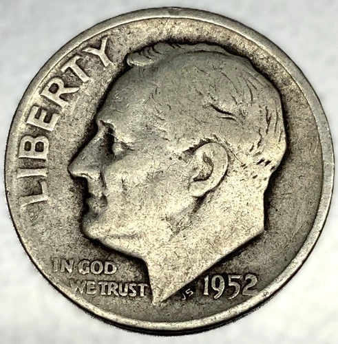 1952-D Roosevelt Dime - Circulated Condition - 90% Silver - US Coin - 2933